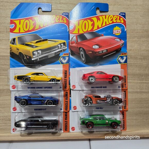 HOT WHEELS Mainline 6 Piece Muscle Mania Series - Picture 1 of 4